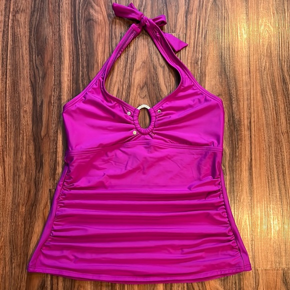 Calvin Klein Solid Halter Tankini Top - Picture 2 of 7